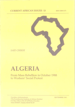 Algeria : from mass rebellion in October 1988 to workers` social protest