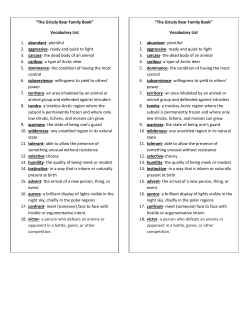 “The Grizzly Bear Family Book” Vocabulary List 1. abundant