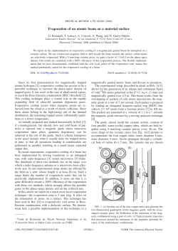 Evaporation of an atomic beam on a material surface