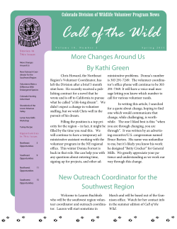 DOW Volunteer Program News: Call of the Wild