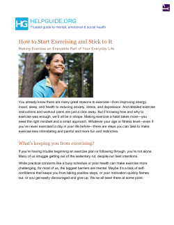 How to Start Exercising and Stick to It: Making Exercise an