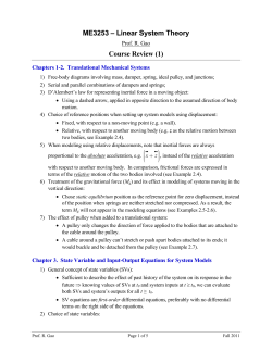 ME3253 &ndash; Linear System Theory Course Review (1)