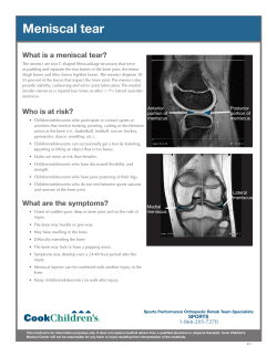 Meniscal tear - Cook Children`s