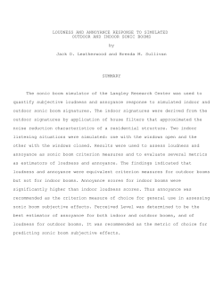 LOUDNESS AND ANNOYANCE RESPONSE TO