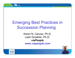 Emerging Best Practices in Succession Planning
