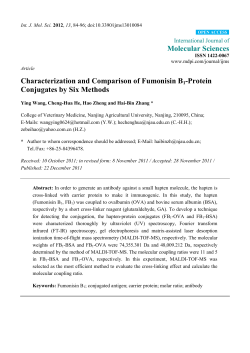 Characterization and Comparison of Fumonisin B1-Protein