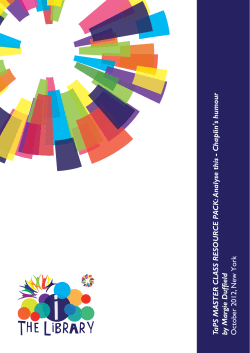 TaPS MASTER CLASS RESOURCE PA CK: Analyse this