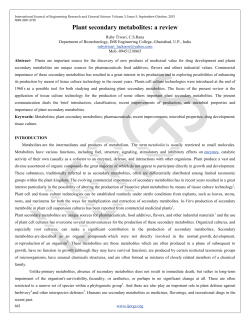 Plant secondary metabolites: a review (PDF Available)