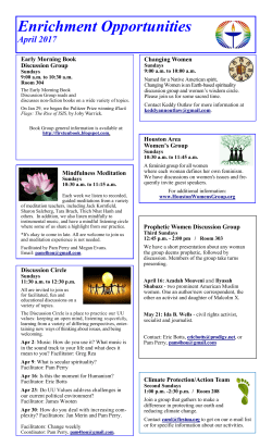 Monthly Update - First Unitarian Universalist Church of Houston