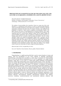 preparation of nanocrystalline silver using gelatin and glucose as