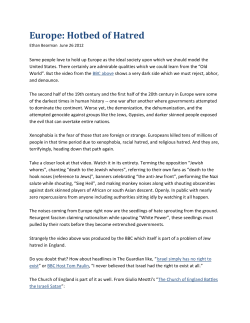 Europe: Hotbed of Hatred