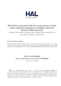 Herd factors associated with the seroprevalences of four - HAL
