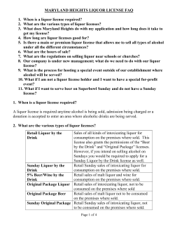 Sales of all kinds of intoxicating liquor for