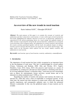 An overview of the new trends in rural tourism