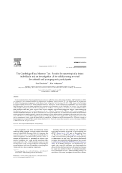 The Cambridge Face Memory Test