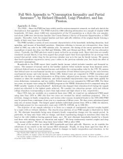 Full Web Appendix to "Consumption Inequality and Partial Insurance