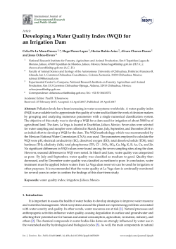 Developing a Water Quality Index (WQI) for an Irrigation Dam