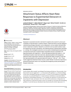 Attachment Status Affects Heart Rate Responses to