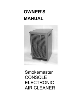 OWNER`S MANUAL - Smoke-Eaters