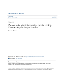 Prosecutorial Vindictiveness in a Pretrial Setting