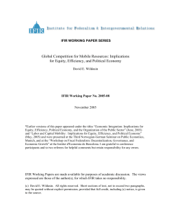 Global Competition for Mobile Resources: Implications