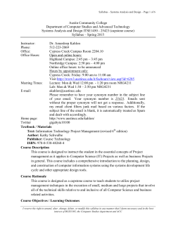 Austin Community College Department of Computer Studies and