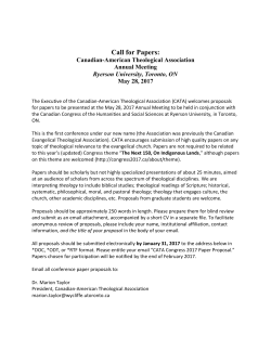 CATA 2017 Call for Papers Annual Meeting Revised