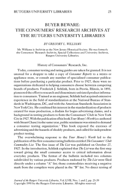 buyer beware - Rutgers University