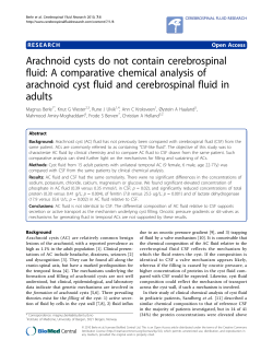 Arachnoid cysts do not contain cerebrospinal fluid: A comparative