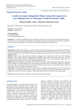 A study on oxygen independent fitness (anaerobic capacity) in pre