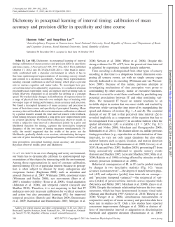 Dichotomy in perceptual learning of interval timing: calibration of