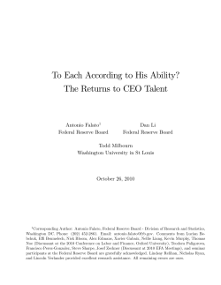 To Each According to His Ability? The Returns to CEO Talent