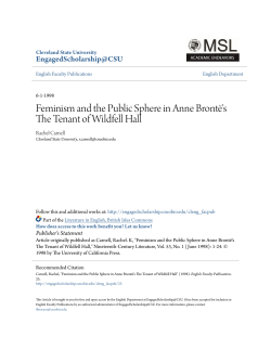 Feminism and the Public Sphere in Anne Brontë`s The Tenant of