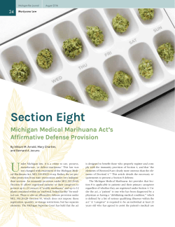 Section Eight Michigan Medical Marihuana Act`s Affirmative Defense