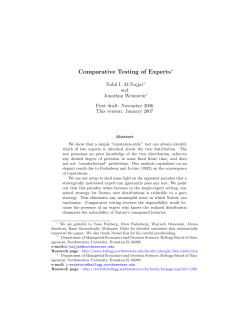 Comparative Testing of Experts