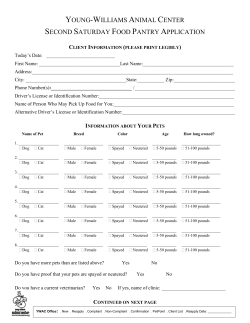 Pet Food Pantry Application - Young