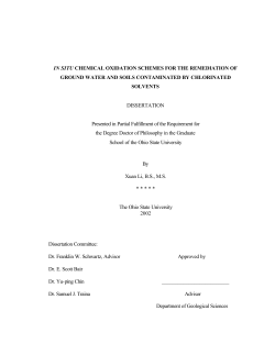 IN SITU CHEMICAL OXIDATION SCHEMES FOR THE
