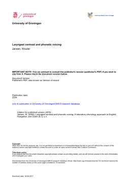 University of Groningen Laryngeal contrast and phonetic