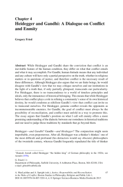Heidegger and Gandhi: A Dialogue on Con fl ict and Enmity