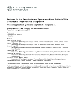 Protocol for the Examination of Specimens From Patients With