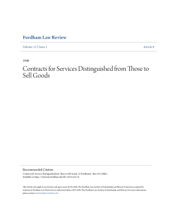 Contracts for Services Distinguished from Those to Sell Goods