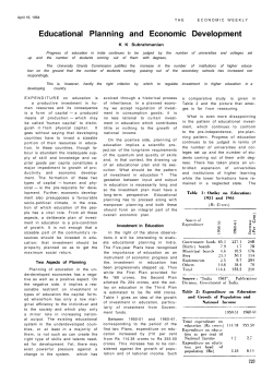 Educational Planning and Economic Development