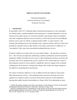 Spillovers and Network Neutrality