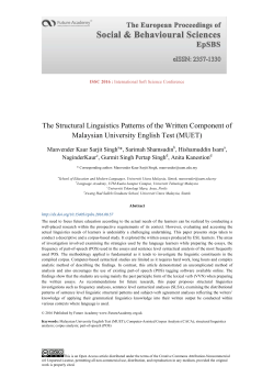 The Structural Linguistics Patterns of the Written Component of