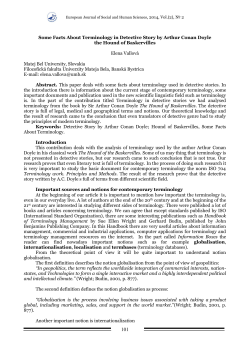 Some Facts About Terminology in Detective Story by Arthur Conan