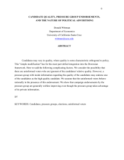 Candidate Quality, Pressure Group Endorsements, and