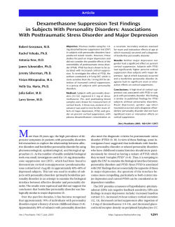 Dexamethasone Suppression Test Findings in Subjects With