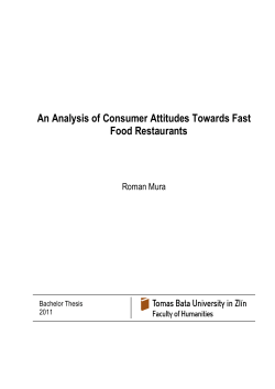 An Analysis of Consumer Attitudes Towards Fast Food Restaurants