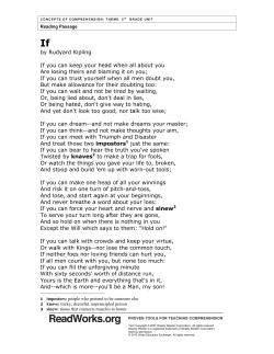 If by Rudyard Kipling and comprehension