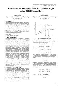 Hardware for Calculation of SIN and COSINE Angle